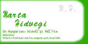 marta hidvegi business card